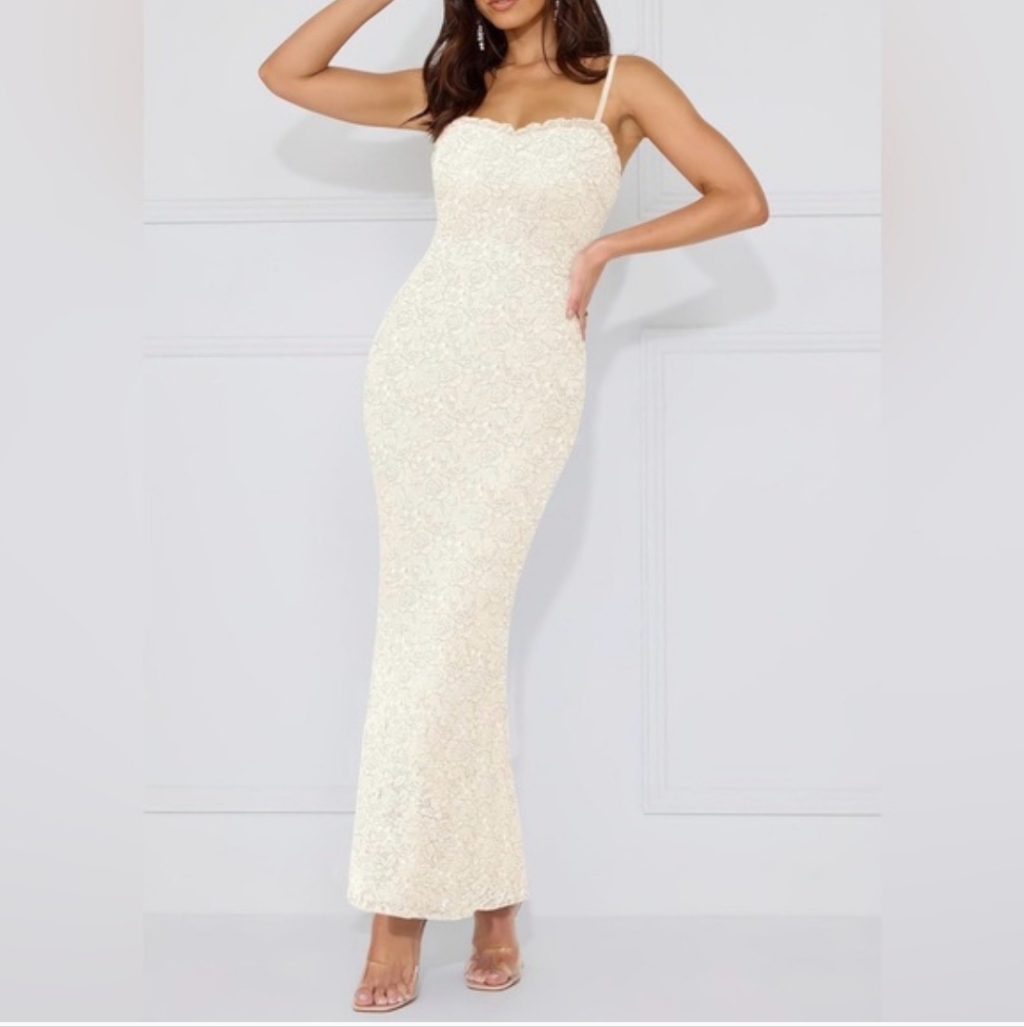 Prettygarden Lace Floral Bodycon Semi Formal Party Wedding Guest Boho Maxi Dress
